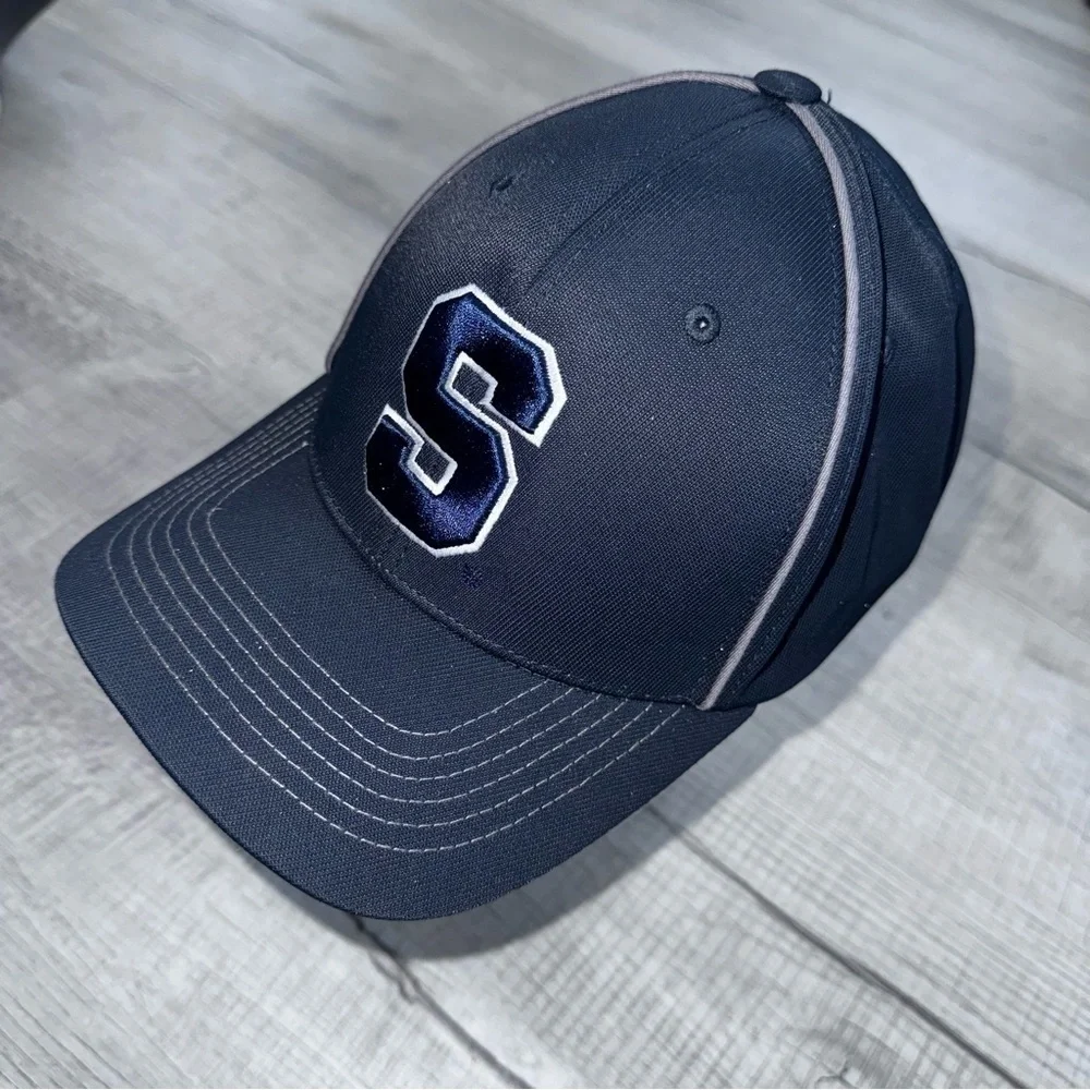 Navy Blue Embroidered Syracuse Hat Strapback Captivating Brand Super Rare Cap